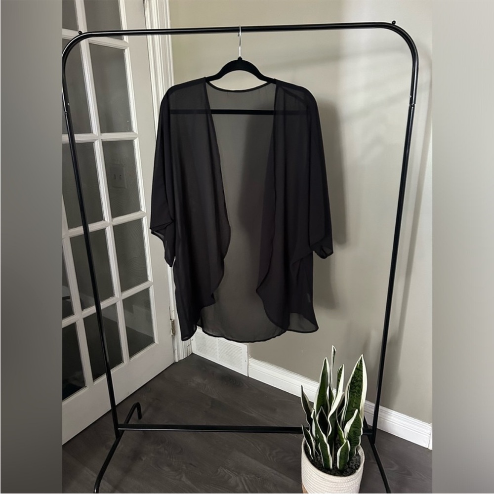 Black chiffon cover up 2XL